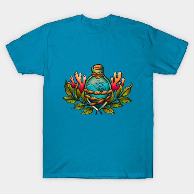 The Ocean in a Bottle T-Shirt by Lyara Costa